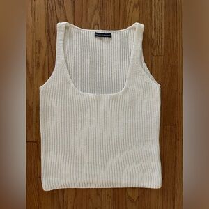 Brandy Melville White Knit Tank Top Brand New!